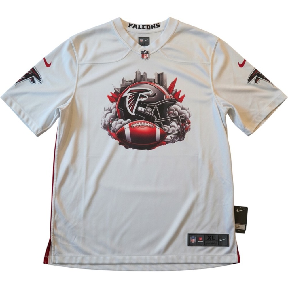 Nike Football Jersey Mens XL White Excellent Atlanta Falcons Skyline Graphic